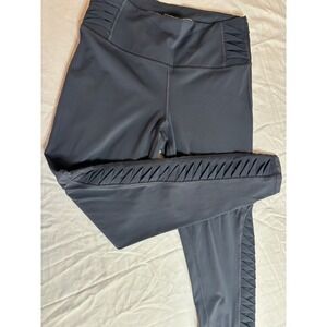 Victoria Sport Gray Pleated Leggings Athleisure Workout Activewear Women's